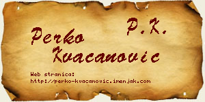 Perko Kvačanović vizit kartica